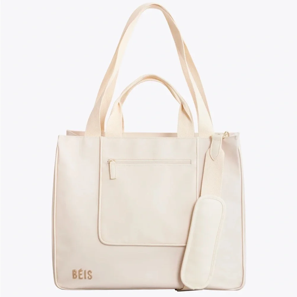 Béis The Easy to West Tote in Beige - Picture 8 of 10